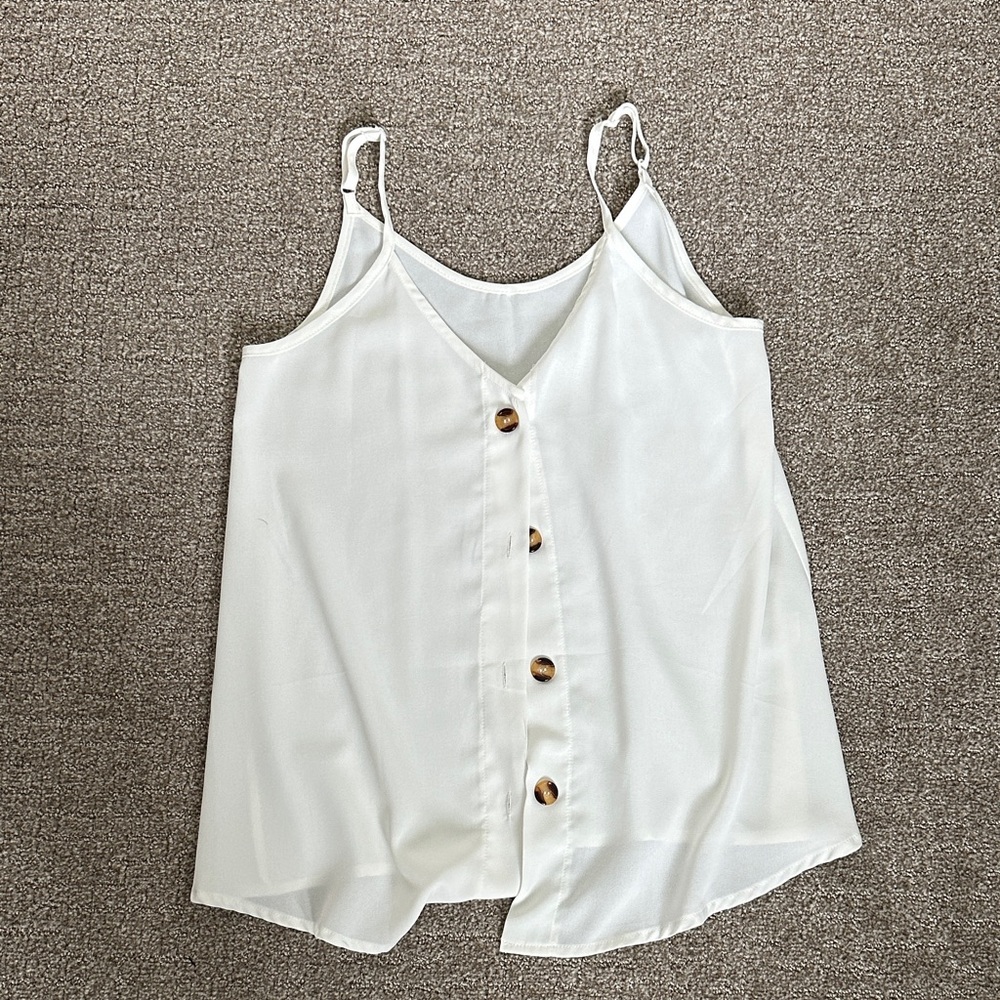 Elegant White Button-Down Women's Top